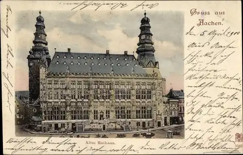 Ak Aachen in Nordrhein Westfalen, altes Rathaus