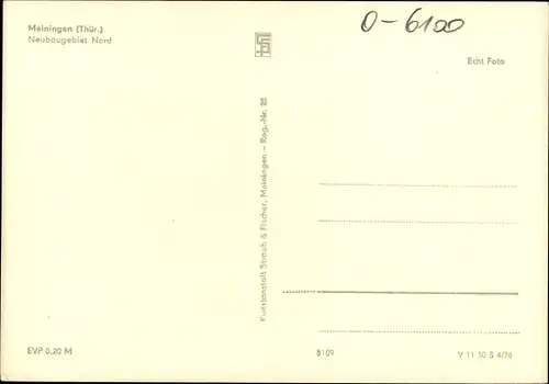 Ak Meiningen in Südthüringen, Neubaugebiet Nord