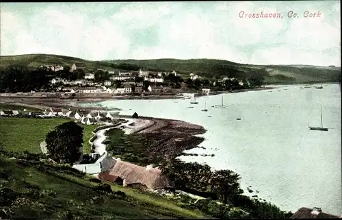 Ak Crosshaven County Cork Irland, Panorama