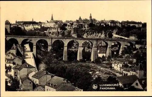 Ak Luxemburg Luxembourg, Panorama, Viaduc