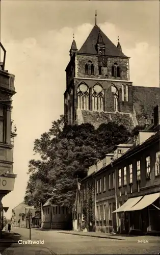 Ak Greifswald in Mecklenburg Vorpommern, Teilansicht der Stadt