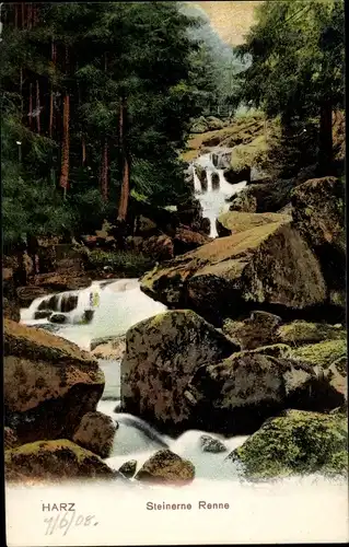 Ak Hasserode Wernigerode am Harz, Steinerne Renne