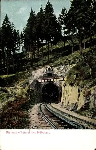 Ak Rübeland Oberharz am Brocken, Bismarck Tunnel, Eisenbahn