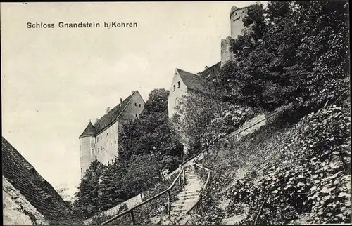 Ak Gnandstein Kohren Sahlis Frohburg in Sachsen, Schloss Gnandstein, Treppe