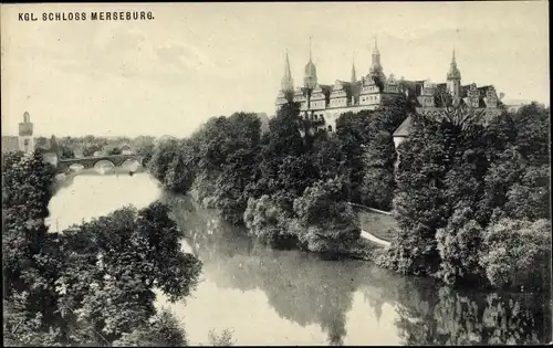 Ak Merseburg an der Saale, Königliches Schloss, Brücke