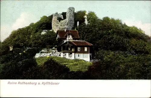Ak Steinthaleben Kyffhäuserland in Thüringen, Rothenburg, Ruine Rothenburg, Hotel