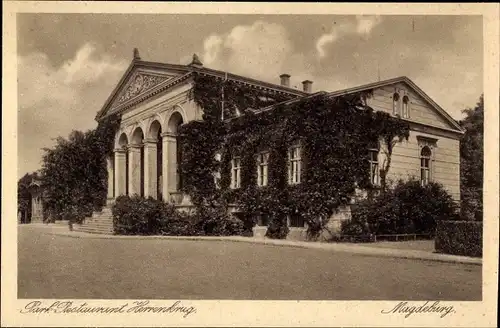 Ak Magdeburg an der Elbe, Park Restaurant Herrenkrug