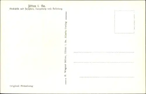 Ak Zittau in der Oberlausitz, Panorama, Jeschken, Langeberg