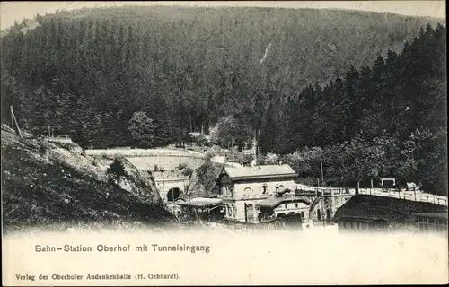 Ak Oberhof im Thüringer Wald, Bahnstation mit Tunnelgang