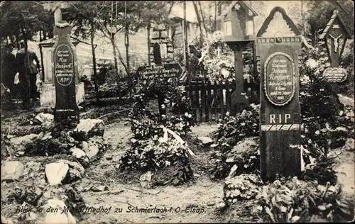 Ak Schmierlach Schnierlach Lapoutroie Elsass Haut Rhin, Militärfriedhof