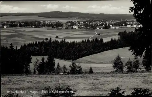 Ak Rothenkirchen Steinberg im Vogtland, Panorama vom Kuhbergabhang aus