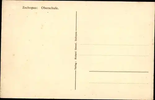 Ak Zschopau im Erzgebirge Sachsen, Oberschule