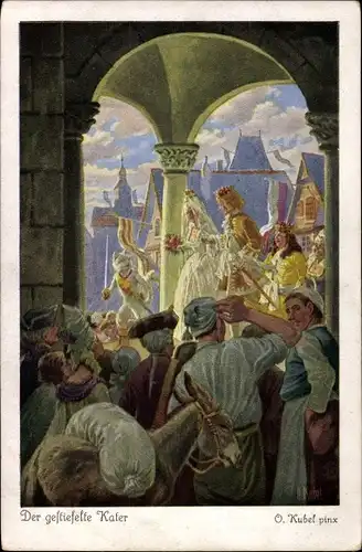 Künstler Ak Kubel, Otto, Märchen, Der gestiefelte Kater, Hochzeit, Gebrüder Grimm