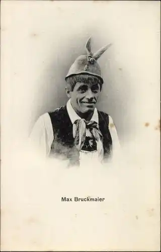 Ak Max Bruckmaier, Portrait in bayrischer Tracht