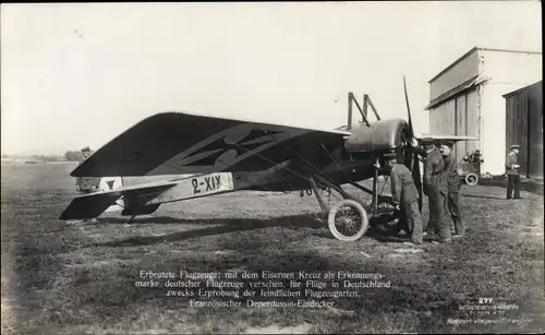 Ak Berlin Johannisthal, Französ. Deperdussin Eindecker mit deutscher Erkennungsmarke, Sanke Nr. 277