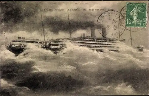 Ak Dampfer, Dampfschiff, Le Transatlantique America