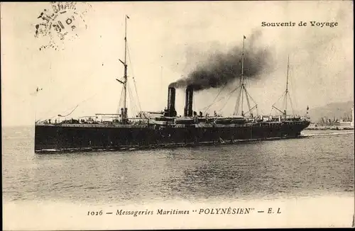 Ak Dampfer, Dampfschiff Polynesien, Messageries Maritimes, MM