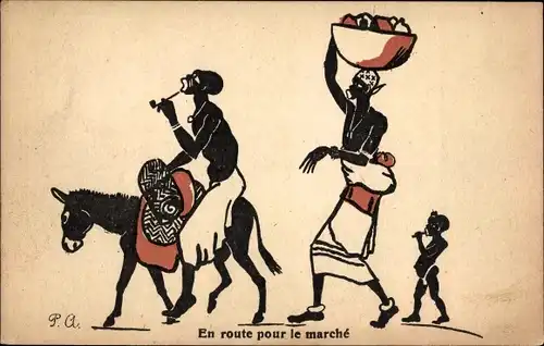 Künstler Ak Exposition Coloniale Paris 1931, En route pour le marche