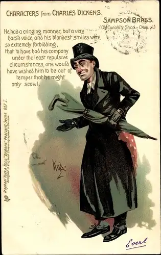 Künstler Litho Characters from Charles Dickens, Sampson Brass, Old Curiosity Shop