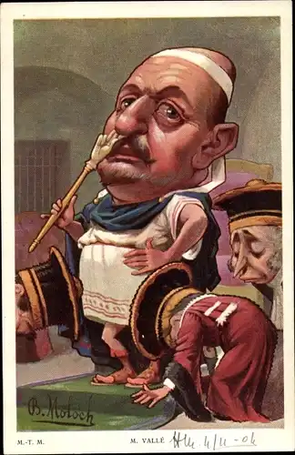 Künstler Ak Moloch, B., M. Vallé, französischer Politiker, Karikatur