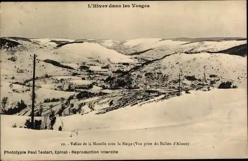 Ak Ballon d'Alsace Vosges, Vallee de la Moselle sous la Neige, Landschaft, Schnee
