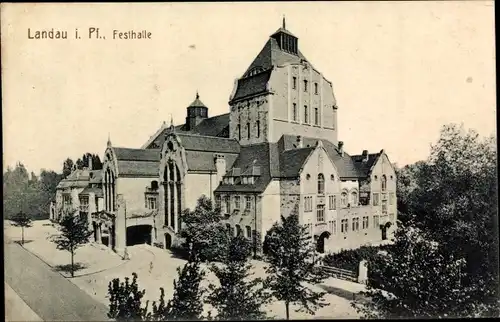 Ak Landau in der Pfalz, Außenansicht der Festhalle