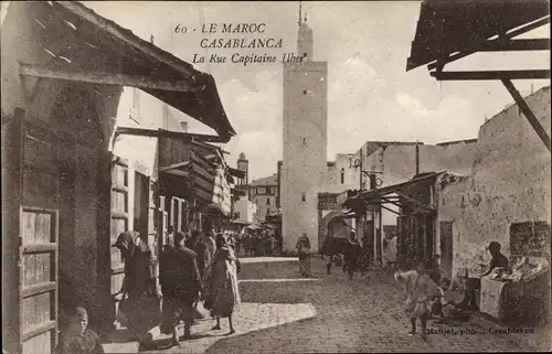 Ak Casablanca Marokko, La Rue Capitaine Ihler
