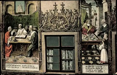 Ak Ulm an der Donau, Gemälde am Rathaus