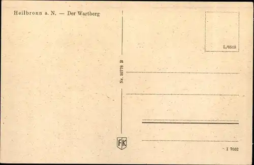 Ak Heilbronn am Neckar, Wartberg, Straßenpartie