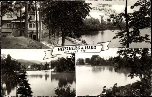 Ak Herzberg in der Mark, Am Jues See, See-Hotel Juesfried