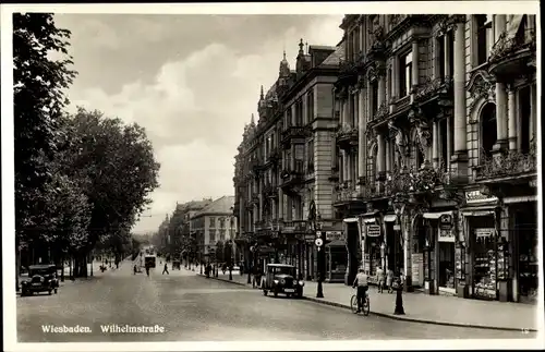 Ak Wiesbaden in Hessen, Wilhelmstraße, Autos