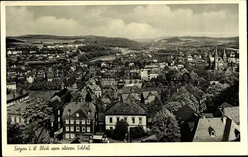 Ak Siegen in Westfalen, Panorama, Blick vom oberen Schloss