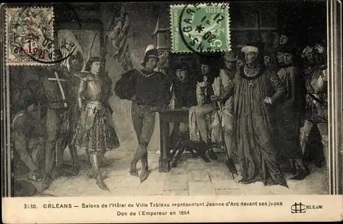Ak Orléans Loiret, Salons de l'Hotel de Ville Tableau, Jeanne d'Arc