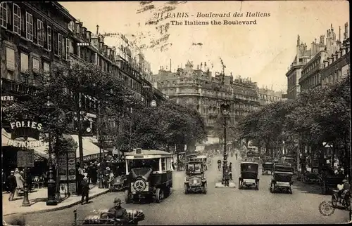 Ak Paris IX, Boulevard des Italiens