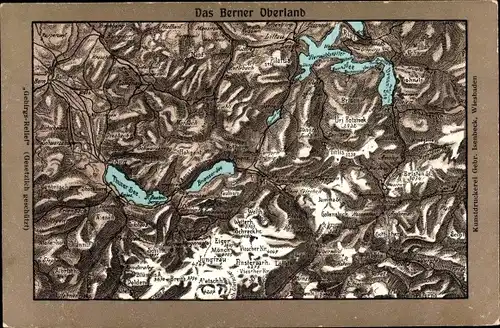 Landkarten Ak Kanton Bern, Berner Oberland