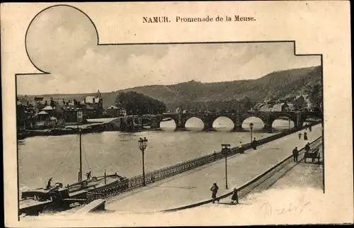 Ak Namur Wallonien, Promenade de la Meuse