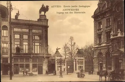 Ak Anvers Antwerpen Flandern, Entree Jardin Zoologique