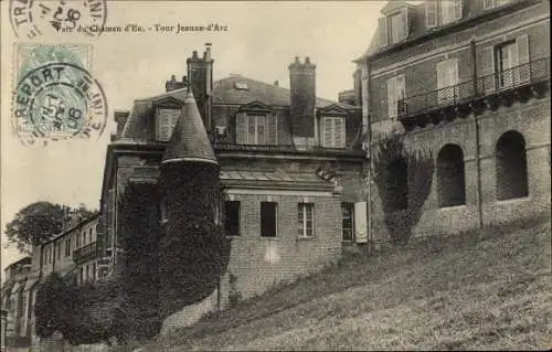 Ak Eu Seine Maritime, Chateau d'Eu, Tour Jeanne-d'Arc, Schloss, Schlußturm, Außenansicht