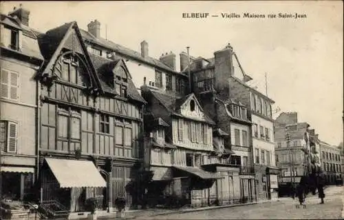 Ak Elbeuf Seine Maritime, Vieilles Maisons rue Saint-Jean, Häuserzeile