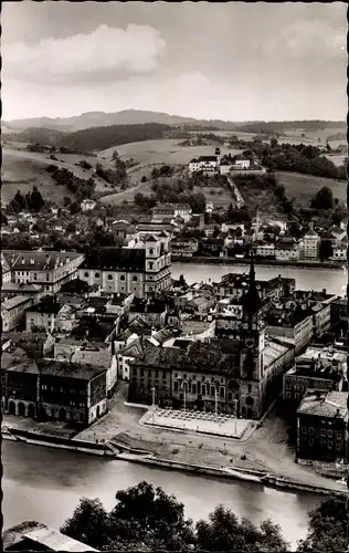 Ak Passau in Niederbayern, Teilansicht, Fliegeraufnahme