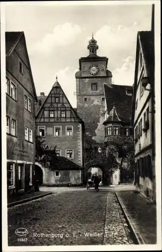 Ak Rothenburg ob der Tauber Mittelfranken, Weißer Turm