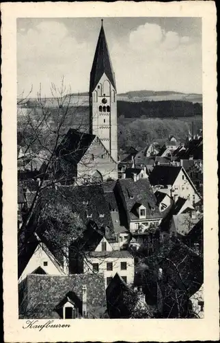 Ak Kaufbeuren im Allgäu, Teilansicht mit Kirche