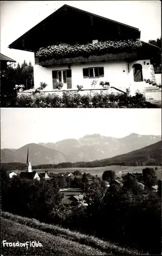 Foto Ak Frasdorf in Oberbayern, Teilansicht, Wohnhaus