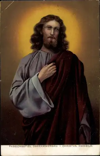 Ak Oberammergau in Oberbayern, Passionsspiel, Christus, Kniebild
