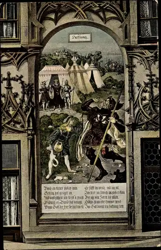 Ak Ulm an der Donau, Gemälde am Rathaus