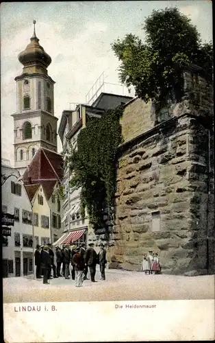 Ak Lindau am Bodensee Schwaben, Die Heidenmauer