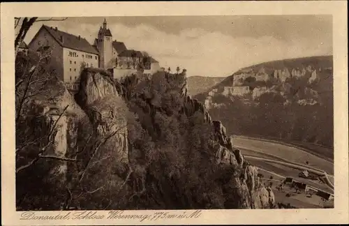 Ak Langenbrunn Beuron in Württemberg, Schloss Werenwag, Donautal