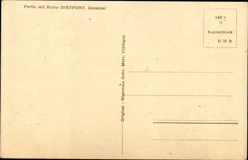 Ak Dietfurt Inzigkofen Baden Württemberg, Ruine Dietfurt, Donautal