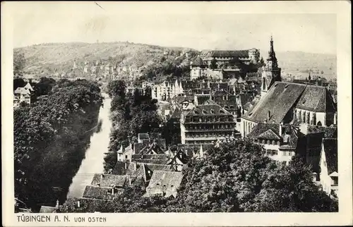 Ak Tübingen am Neckar, Teilansicht, Kirche, Schloss