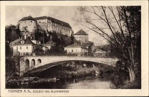 Ak Tübingen am Neckar, Schloss und Alleenbrücke